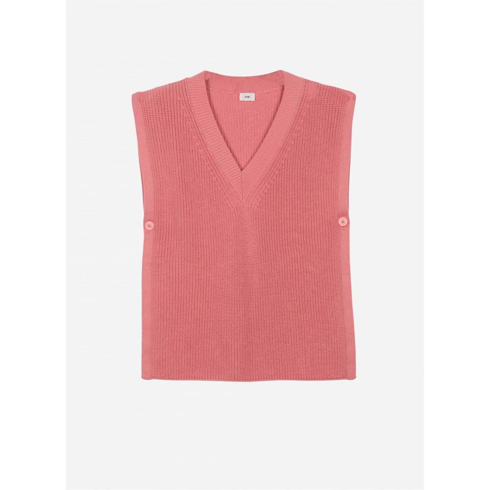 NEW AN'GE women's lesuzy knit tunic in coral